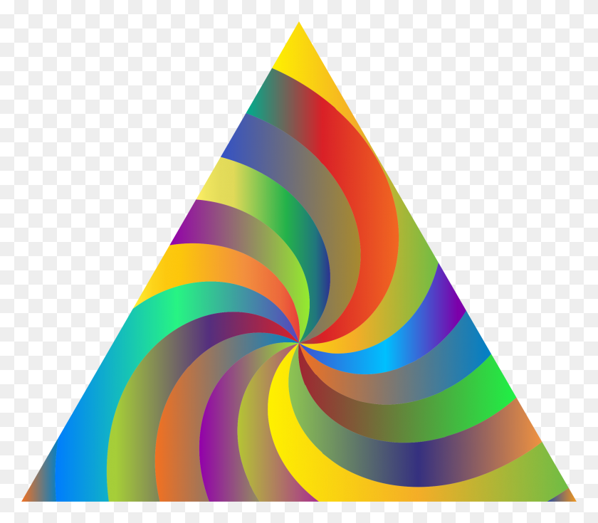 2298x1990 Swirling Prismatic Triangle Vector Clipart Image - Triangle PNG