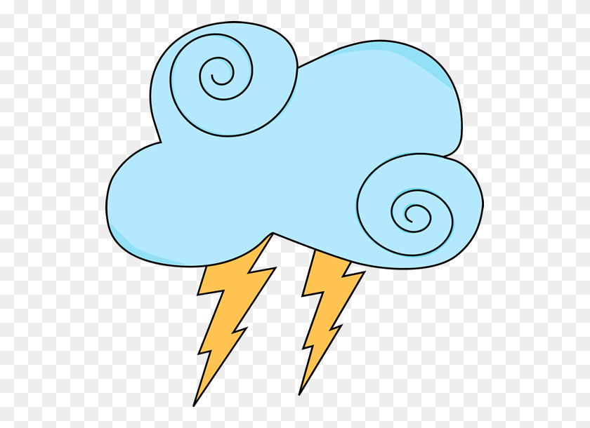 539x550 Swirly Cloud With Lightning Clima Clipart Nubes - Swirly Lines Clipart