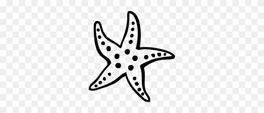 300x300 Swirly Crab Sticker - Starfish Clipart Black And White