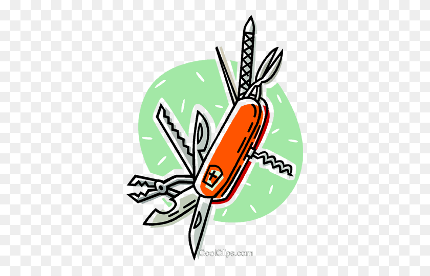 345x480 Swiss Army Knife Royalty Free Vector Clip Art Illustration - Army Clipart