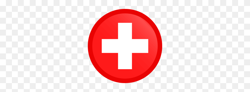 250x250 Switzerland Flag Clipart - Red Button Clipart