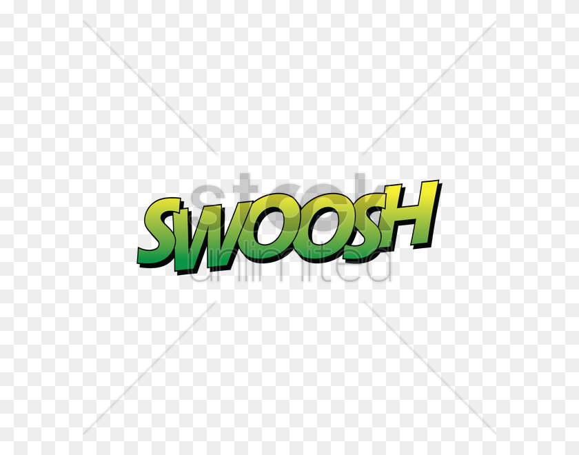 600x600 Swoosh Text With Comic Effect Vector Image - Swoosh Clipart