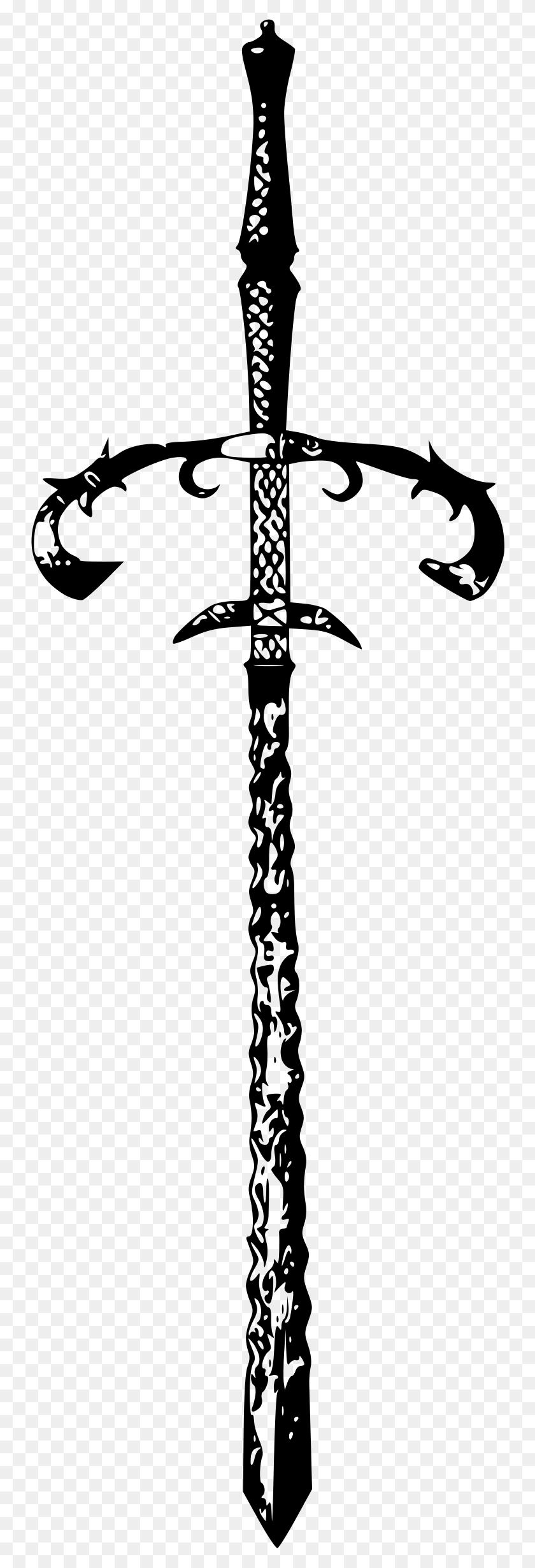 746x2400 Sword - Sword Clipart Black And White