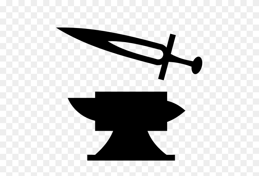512x512 Sword And Anvil Symbol - Anvil Clipart Black And White