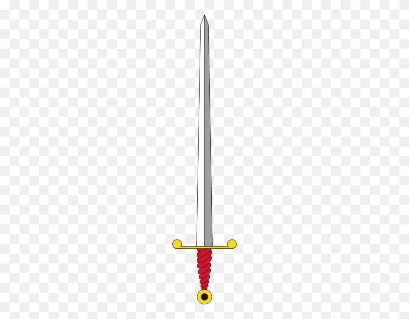 132x594 Sword Clip Art Free Vector - Sword Clipart Black And White
