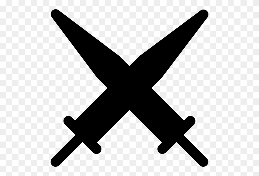 512x512 Swords Outline, Sword, Cross Swords, Swords, Weapons, Crossing - Crossed Swords PNG