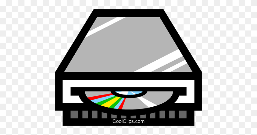 480x383 Symbol Of A Cd Rom Player Royalty Free Vector Clip Art - Cd Player Clipart