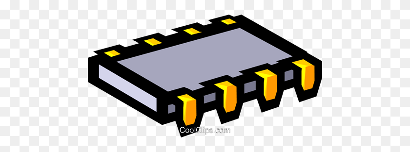 480x253 Symbol Of A Computer Chip Royalty Free Vector Clip Art - Computer Chip Clipart