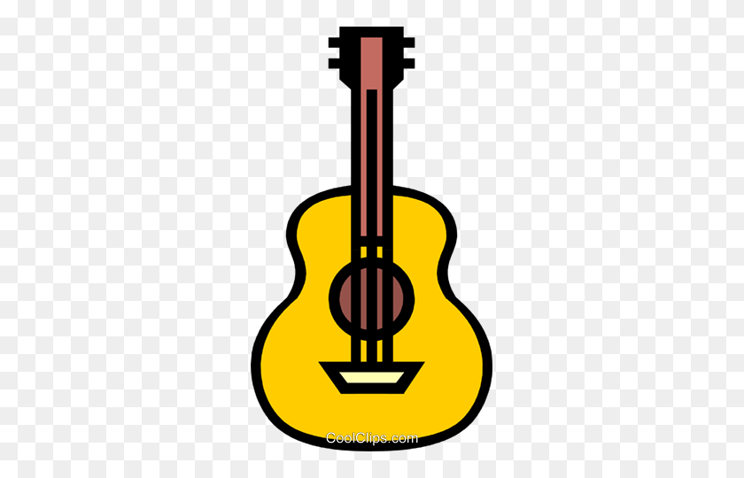 273x480 Symbol Of A Guitar Royalty Free Vector Clip Art Illustration - Acoustic Guitar Clipart