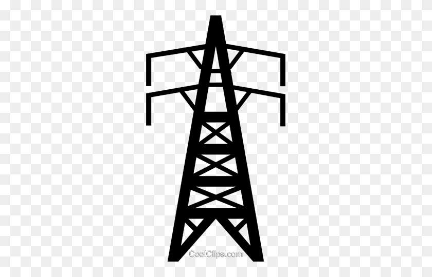 271x480 Symbol Of A Hydro Electric Tower Royalty Free Vector Clip Art - Electricity Clipart