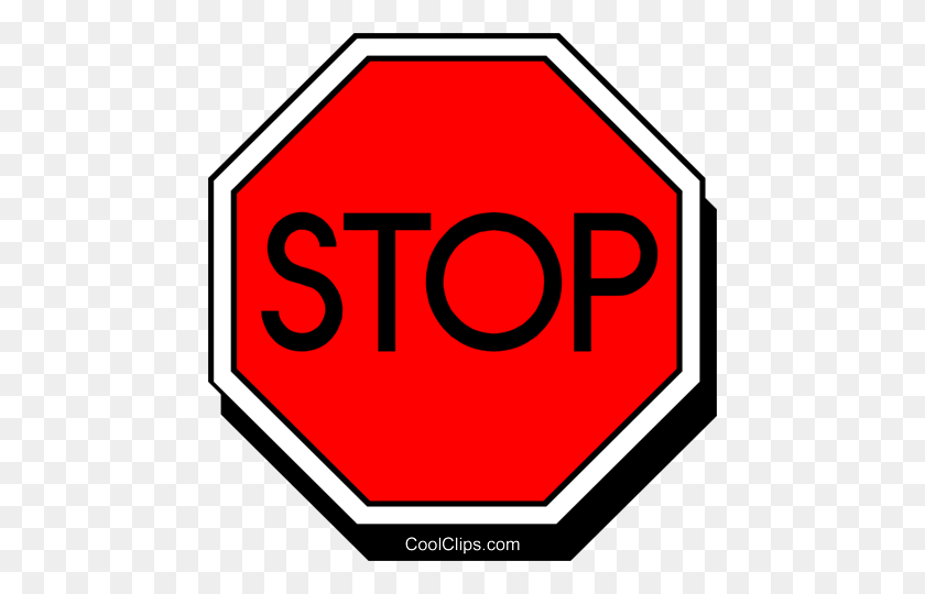 462x480 Símbolo De Una Señal De Stop Royalty Free Vector Clipart Ilustración - Stop Clipart