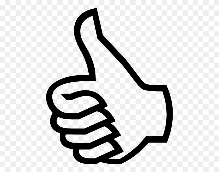 486x600 Símbolo Thumbs Up Clipart - Sign Clipart Blanco Y Negro