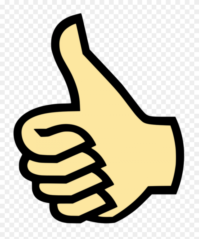840x1023 Symbol Thumbs Up Color - Ok Hand Clipart