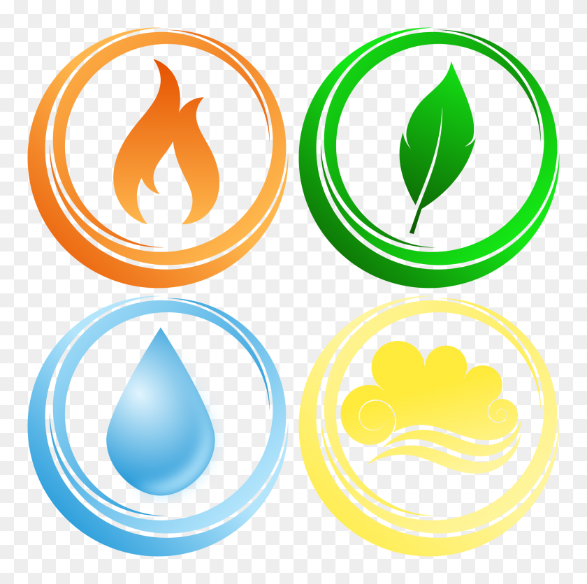 2400x2388 Symbols Of The Four Elements Icons Png - Elements PNG