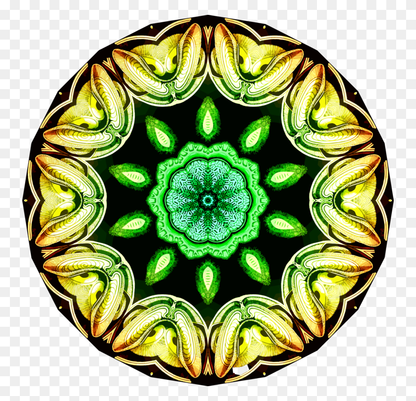 750x750 Symmetry Green Kaleidoscope - Rural Area Clipart