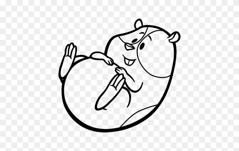 600x470 Sympathetic Hamster Coloring Page - Hamster Black And White Clipart