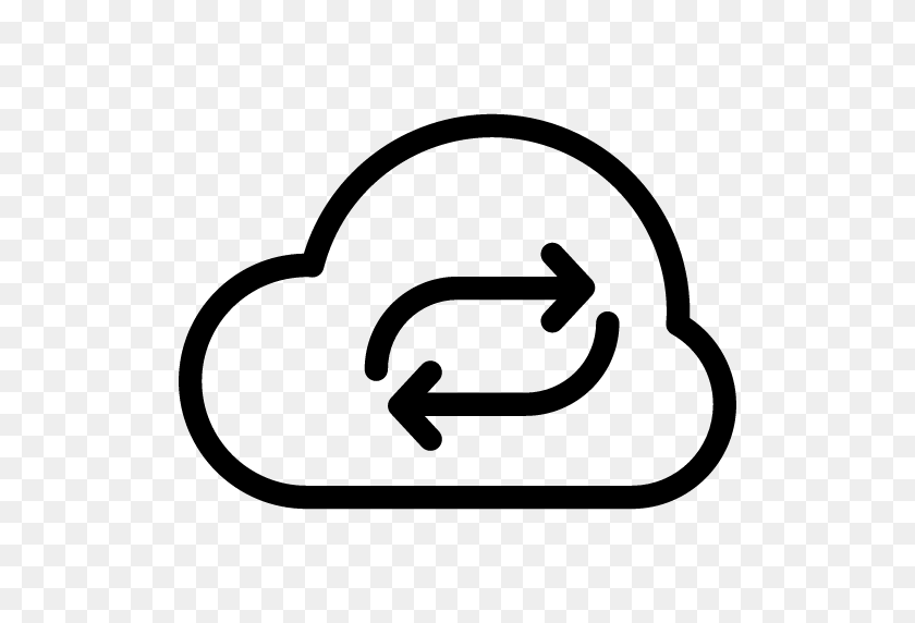 512x512 Sync Cloud Icon Line Iconset Iconsmind - Cloud Drawing PNG