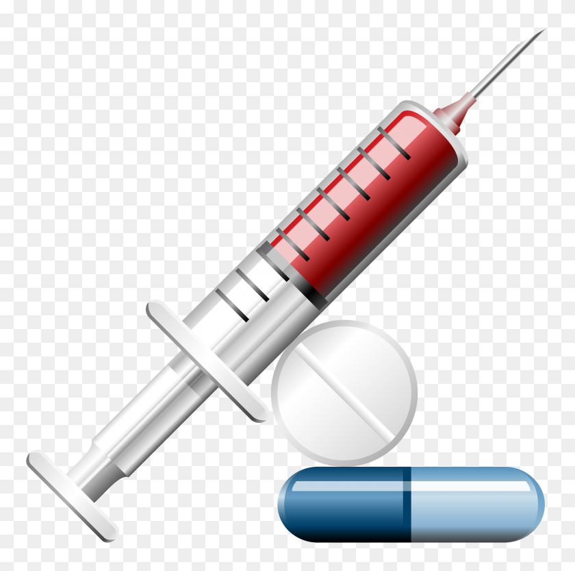 3000x2975 Syringe With Pills Png Clipart - Pills PNG