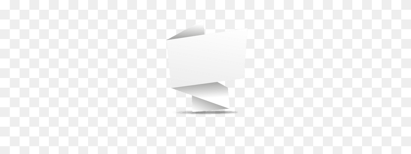 256x256 T Letter Origami Isotype - White Banner PNG