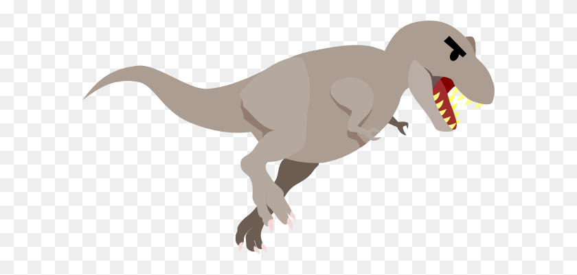 600x341 T Rex Cartoon Png, Clip Art For Web - Velociraptor Clipart