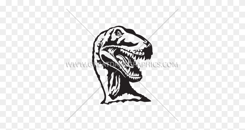 385x385 T Rex Profile Production Ready Artwork For T Shirt Printing - T Rex Clipart Black And White