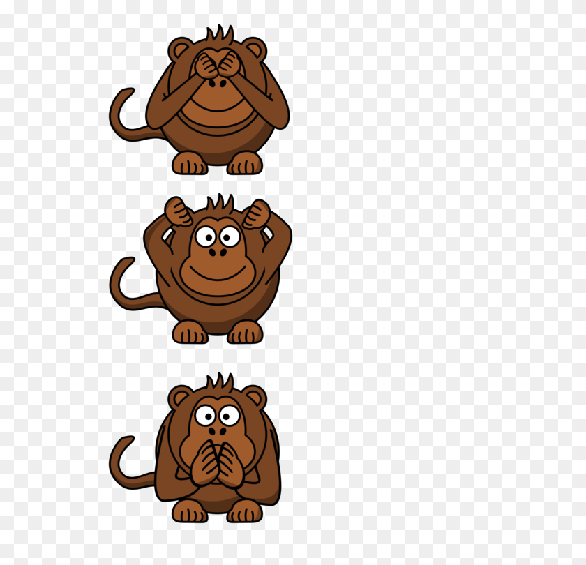 530x750 T Shirt Ape The Evil Monkey Three Wise Monkeys - Orangutan Clipart