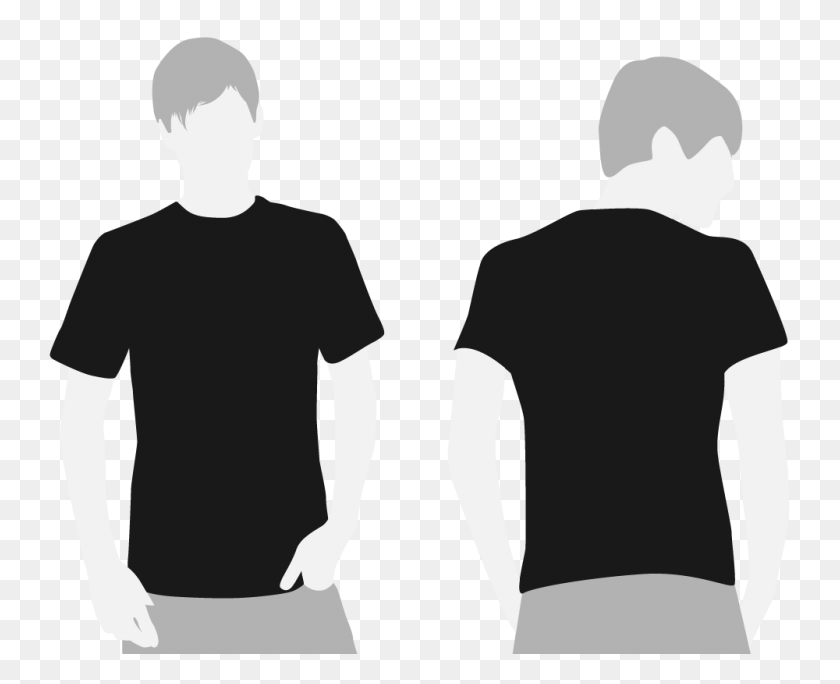 1000x800 T Shirt Clipart Front And Back - Shirt Clipart Black And White
