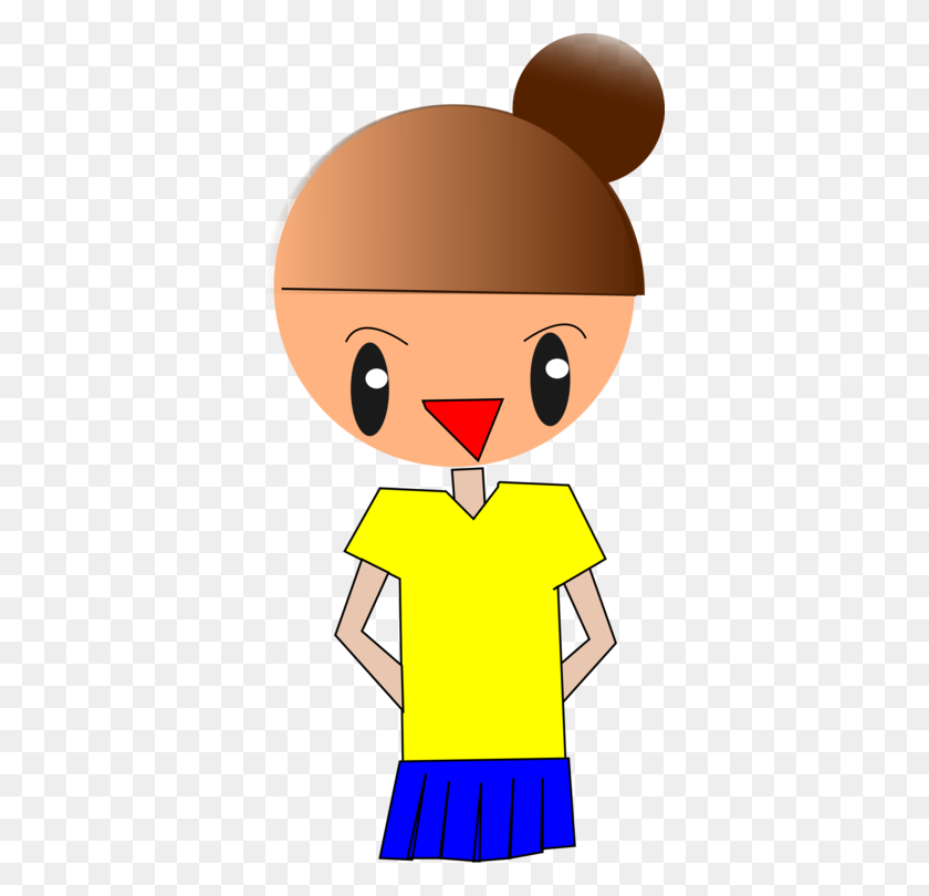 363x750 T Shirt Girl Boy Yellow Clothing - Girl Shirt Clipart