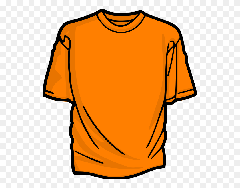 540x596 T Shirt Orange Clip Art - Shirt Clipart PNG