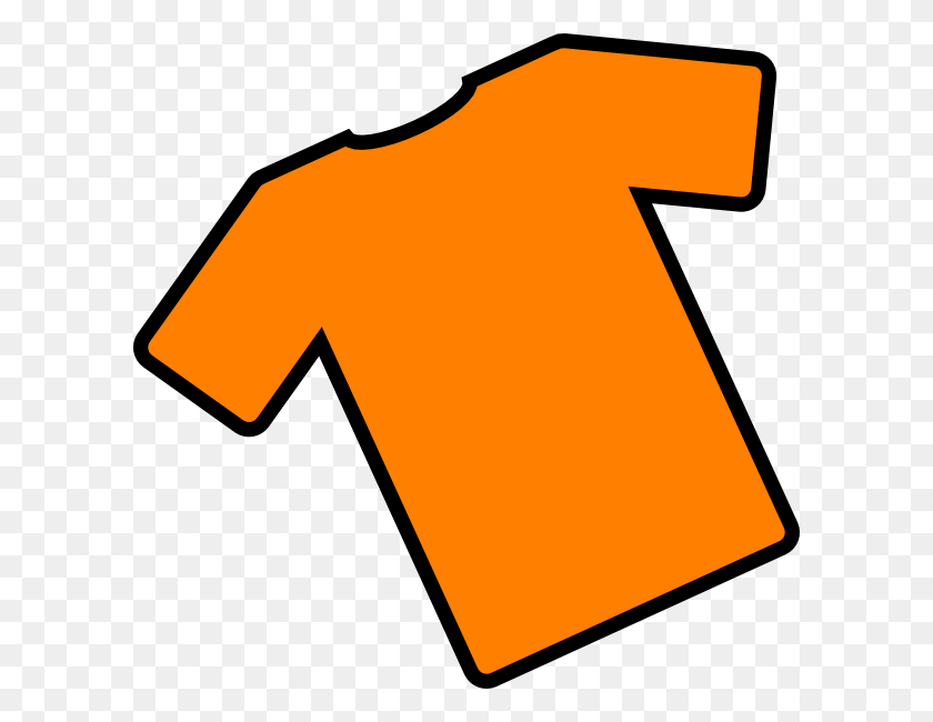 600x590 T Shirt Shirt Outline Printable Clipart - Color Orange Clipart