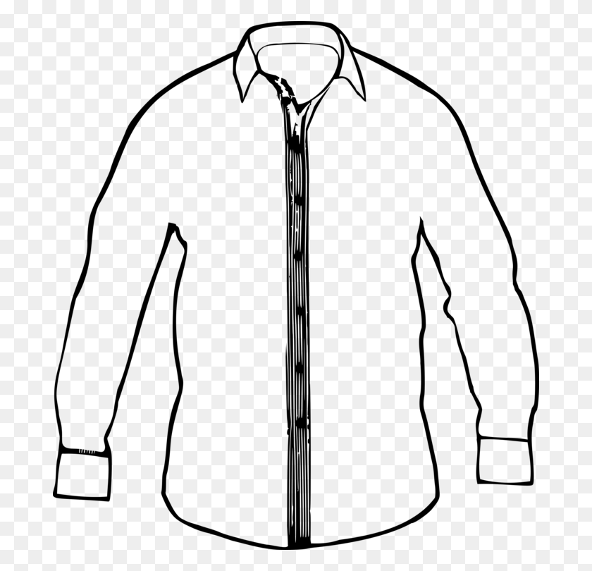 690x750 Футболка Белая Классическая Рубашка Блузка - Рубашка Черно-Белое Клипарт