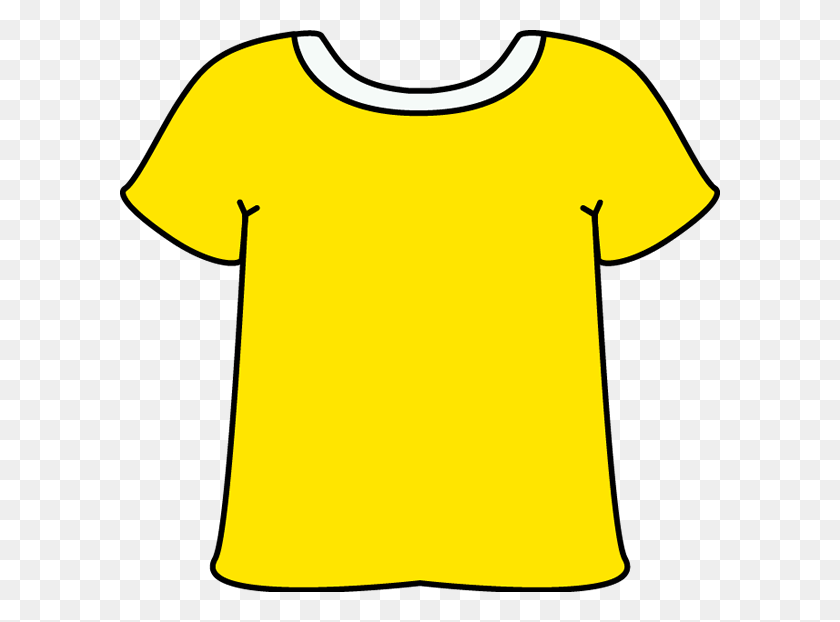600x562 T Shirt Yellow Tshirt With A White Collar Clip Art Yellow Tshirt - Shirt Clipart PNG