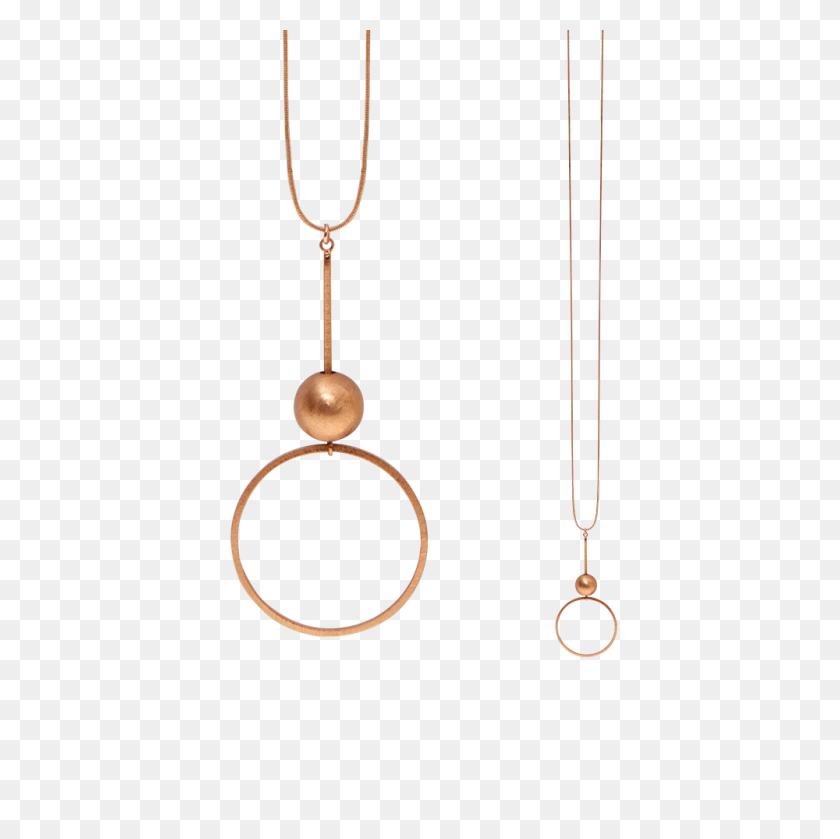 1000x1000 Tabitha Circle Ball Necklace Rose Gold Plating - Rose Gold PNG