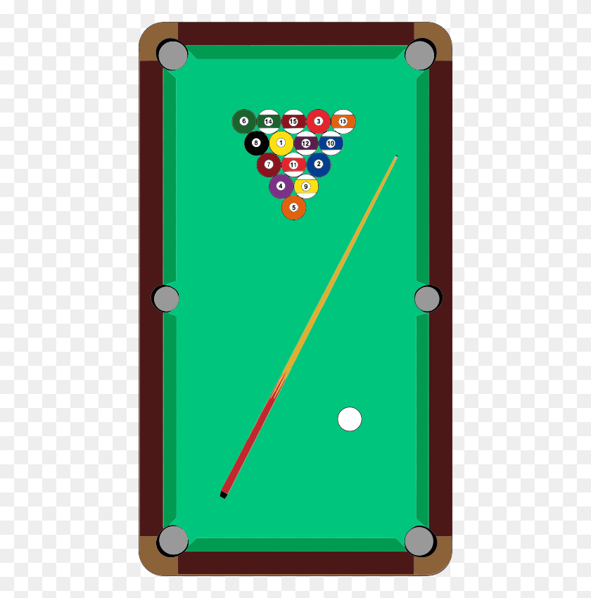 448x790 Table And Pool Cue Stick Clip Art - Pool Stick Clipart