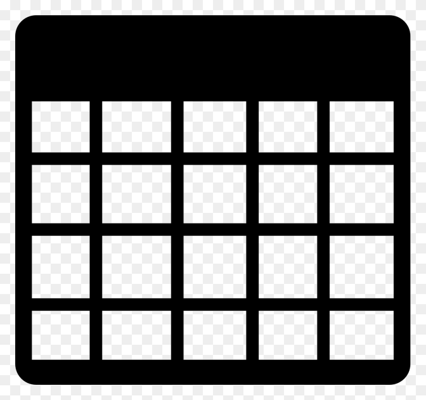 981x918 Table Blank Grid Png Icon Free Download - Grid PNG