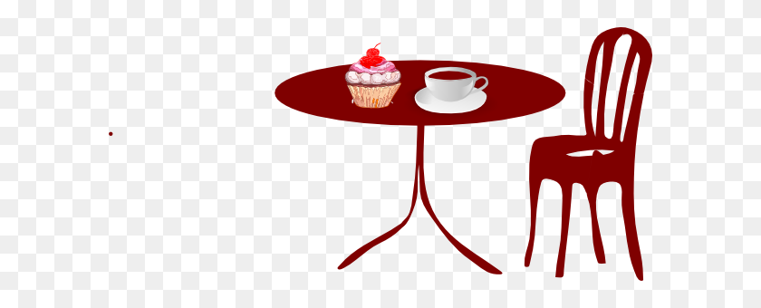 600x280 Table Chair Cupcake Cherry Coffee Clip Art - Table And Chair Clipart