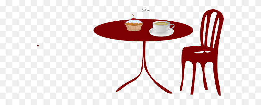 600x280 Table Chair Cupcake Coffee Clip Art At Vector Dining Room Chairs - Dining Room Table Clipart