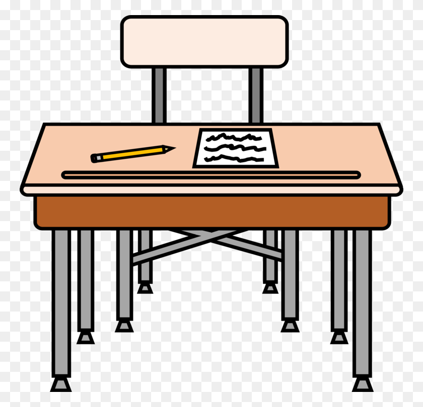 762x750 Table Desk Pencil School Drawing - Seat Clipart