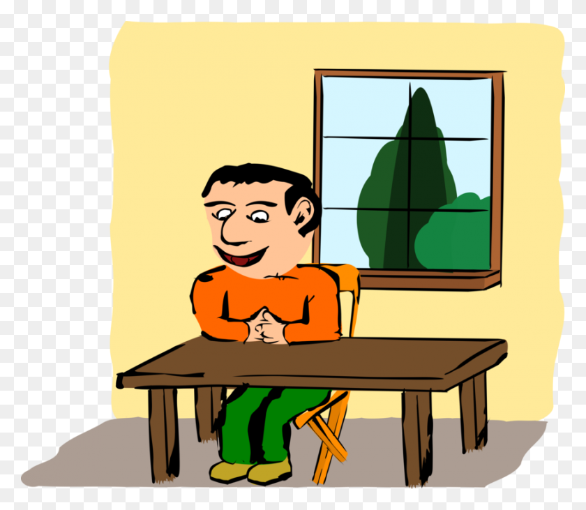 871x750 Table Furniture Chair Kitchen Sitting - Sitting In A Chair Clipart