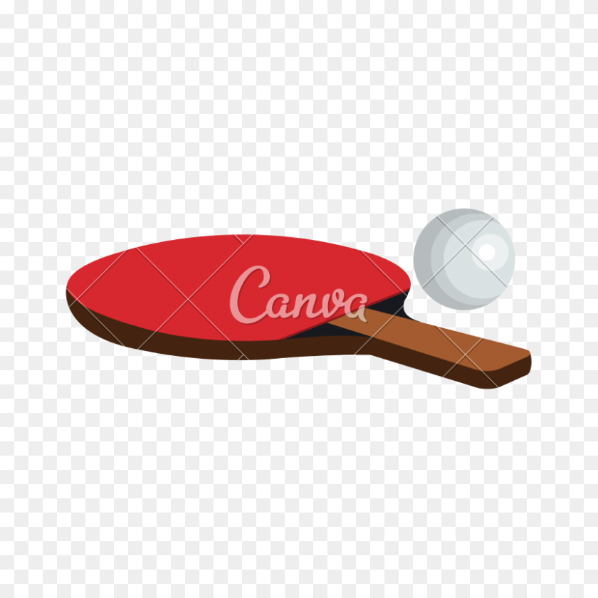 800x800 Table Tennis Racket And Ball - Ping Pong Clipart