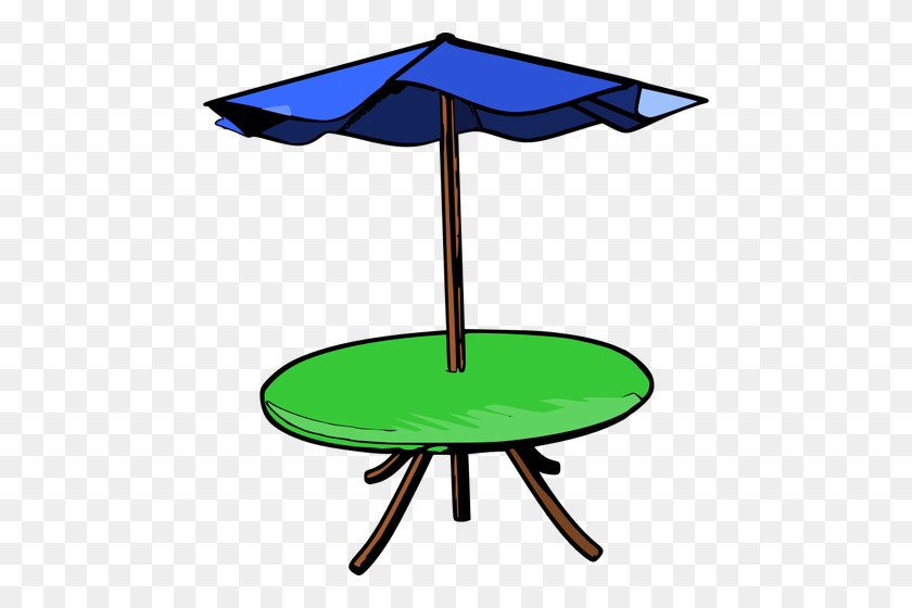 500x500 Table Umbrella Vector Drawing - Pool Table Clipart