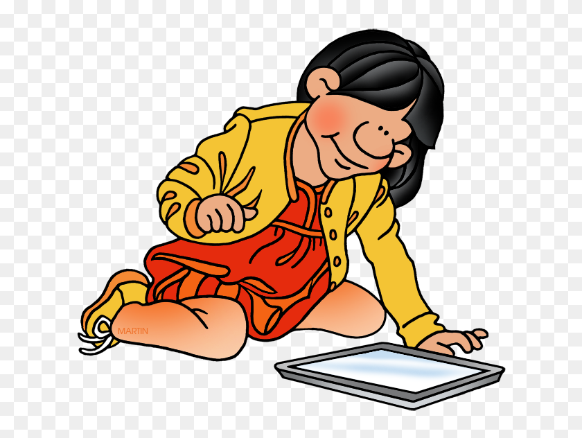 648x572 Tablet Clipart Chica - Chica Sentada Clipart