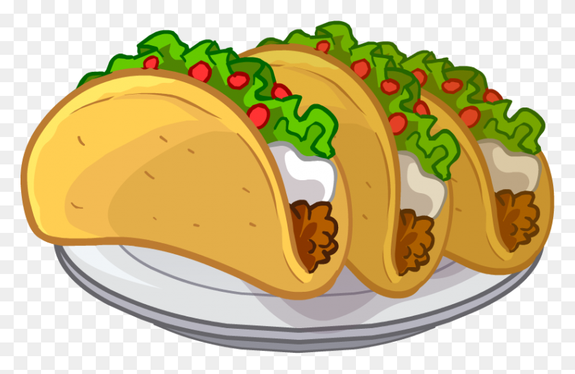 822x513 Taco In Club Penguin Tacos, Cartoon And Food - Serving Food Clipart