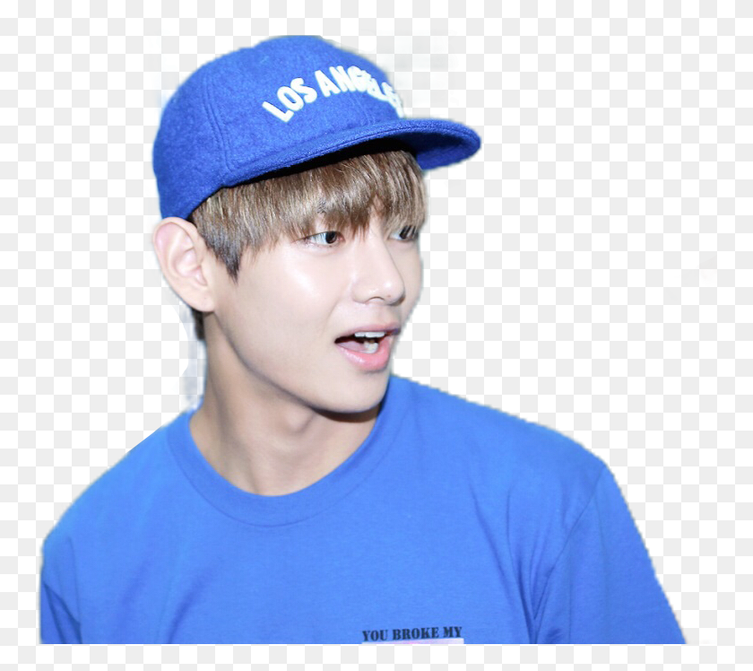 761x688 Taehyung V Bangtan Bts Blue Hat Cap Kpop Kpoplover Free - Taehyung PNG