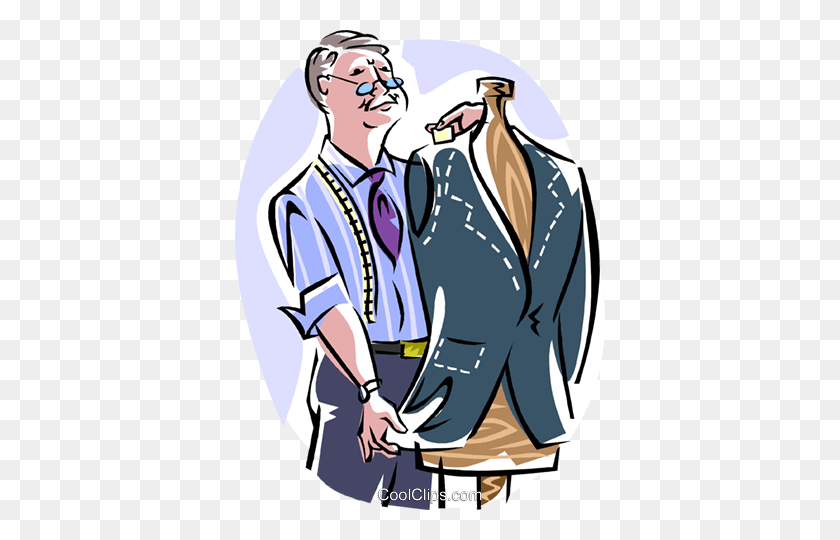 370x480 Tailor Measuring Suit Royalty Free Vector Clip Art Illustration - Tailor Clipart