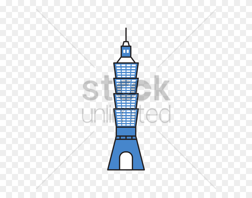 600x600 Векторное Изображение Тайбэйская Башня - Небоскреб Клипарт