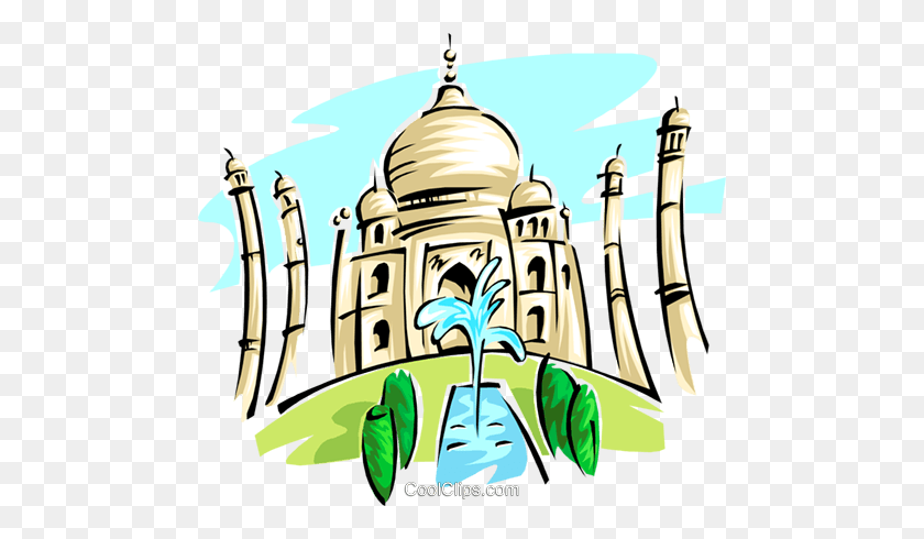 480x430 Taj Mahal Royalty Free Vector Clipart Ilustración - Imágenes Prediseñadas De Polonia