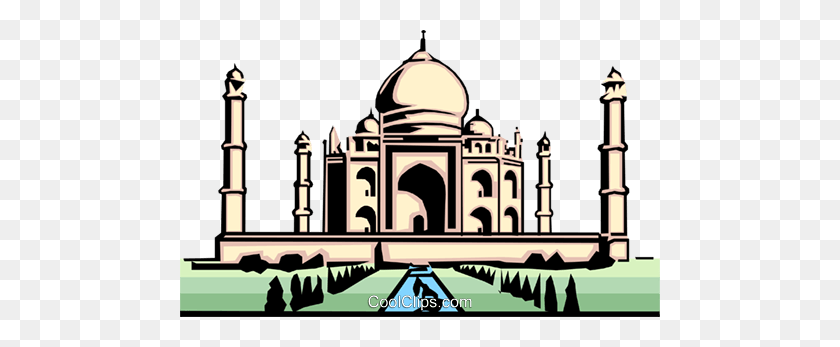 480x287 Taj Mahal Libre De Regalías Vector Clipart Ilustración - Taj Mahal Clipart