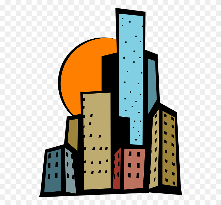 544x720 Tall City Building Clipart Free Download Png - Tall Clipart