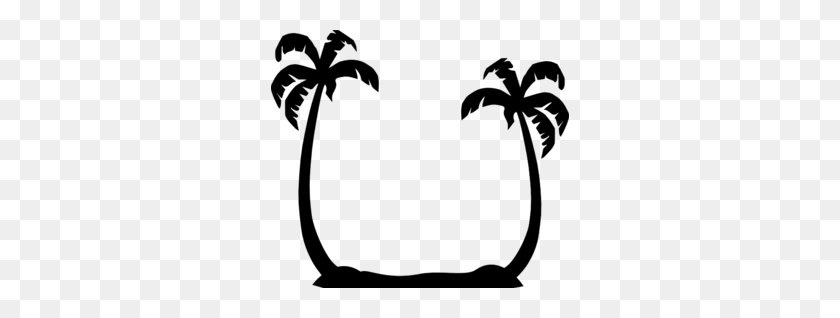 298x258 Tall Palm Trees Clip Art - Palm Leaf Clipart Black And White